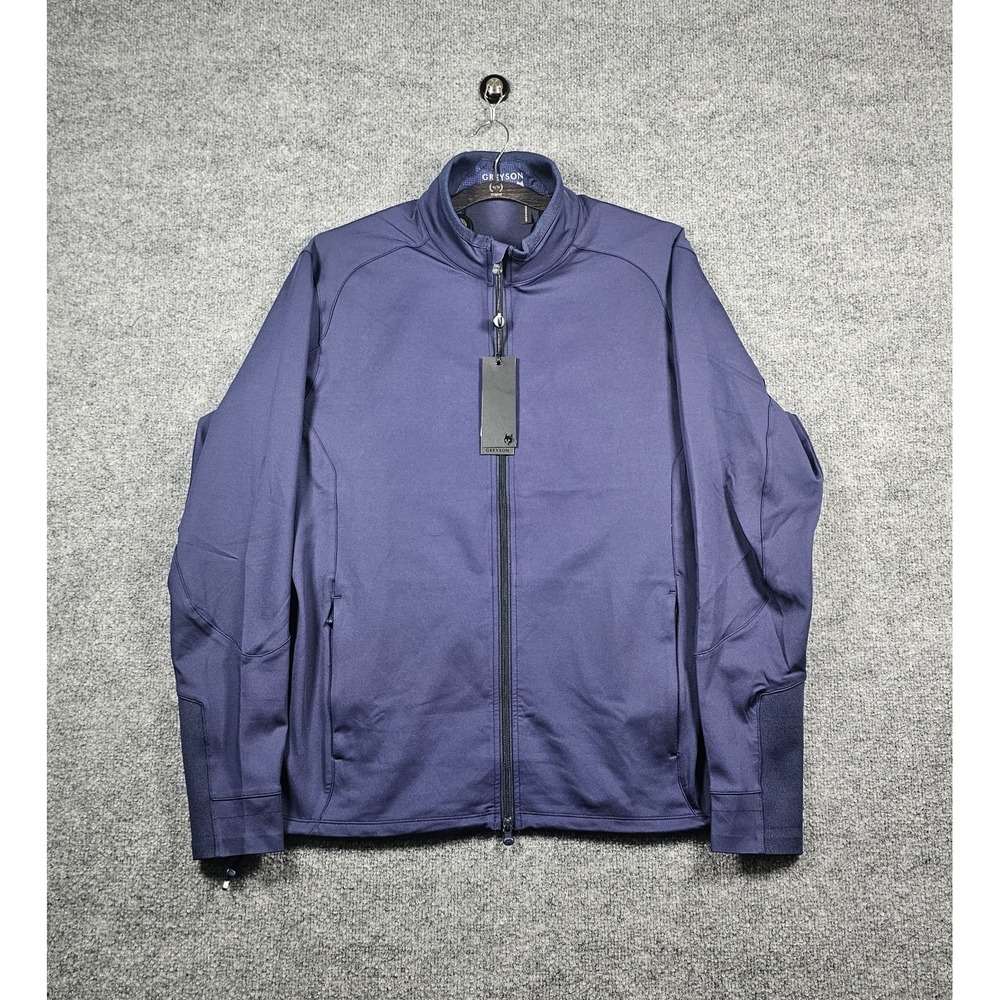Greyson Mens Sequoia Full Zip Jacket Size Large Maltese Blue